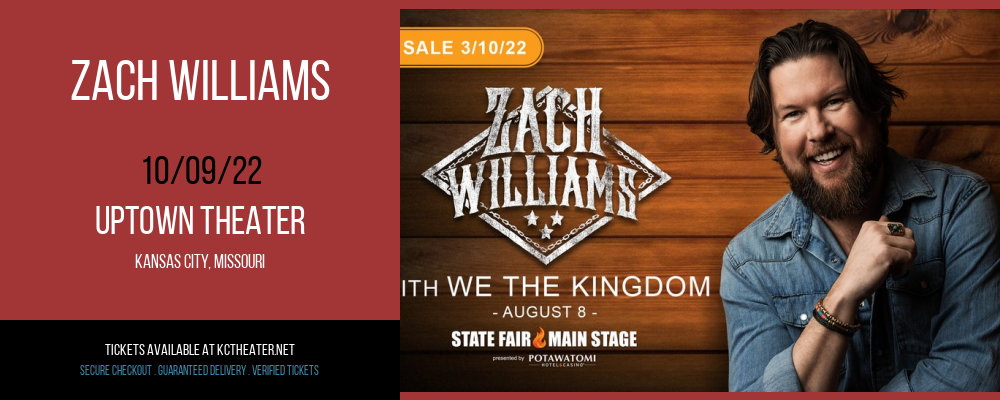 Zach Williams at Uptown Theater tickets Zach Williams at Uptown Theater