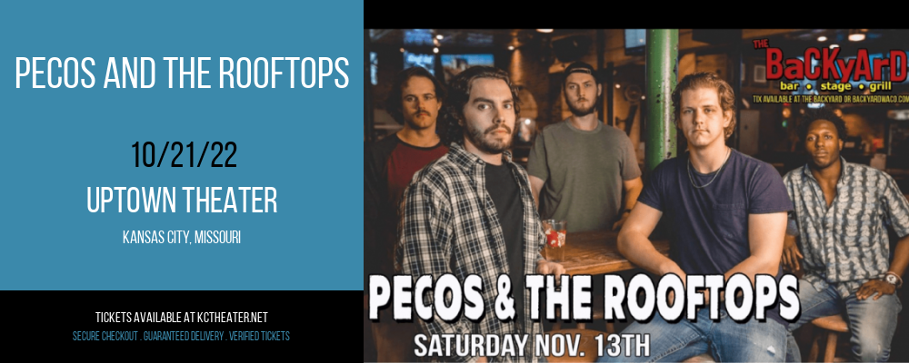 Pecos and The Rooftops at Uptown Theater tickets Pecos and The Rooftops at Uptown Theater