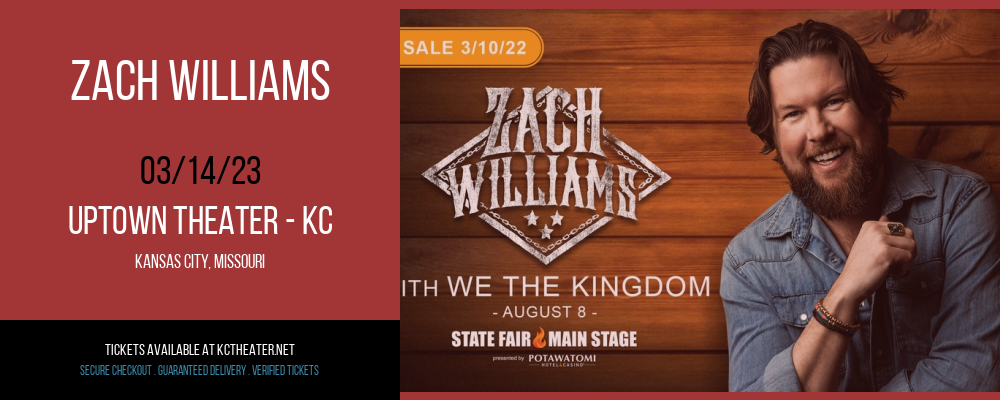 Zach Williams at Uptown Theater tickets Zach Williams at Uptown Theater